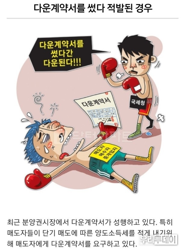 다운계약을 하지말라는 경고 포스터