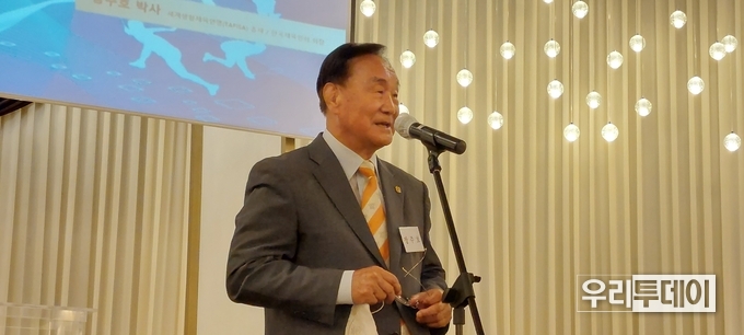 TAPISA 장주호 총재가 강연을 하고 있다.
