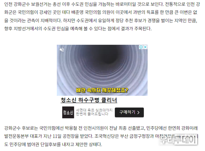 문제되는 데일리안 기사 부분(양당, 더불어민주당과 국민의힘 후보만 명시하고 있다)/ 캡쳐사진