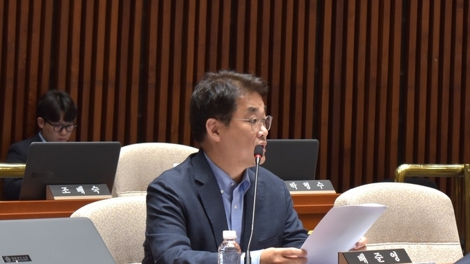 국민의힘 배준영 의원, 예산결산특별위원회에서 북한 핵 폐수 실태조사와 대남방송 피해보상안 마련 촉구